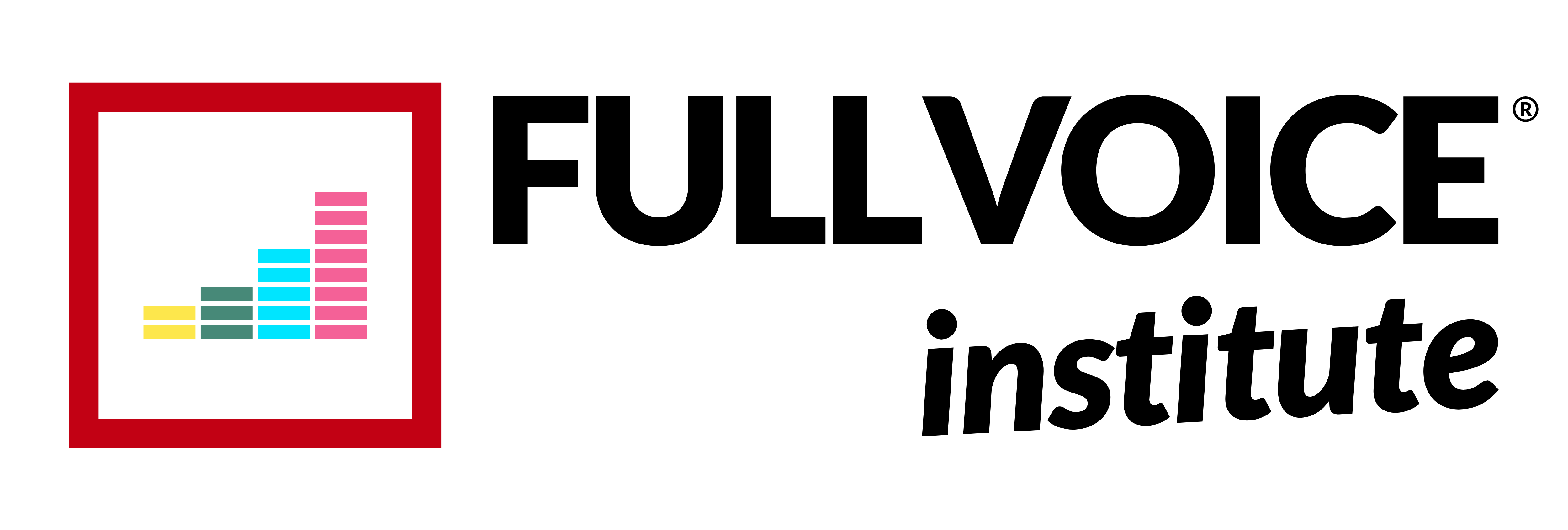 Logo Full Voice Institute - Horizontal Colorido com texto preto